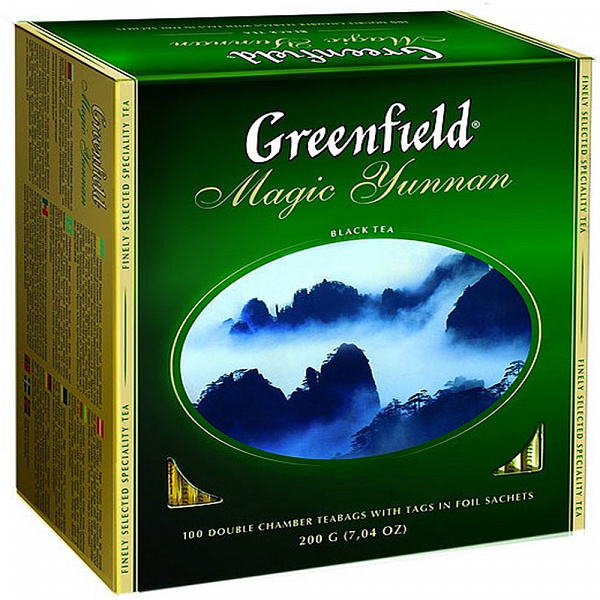 Чай черный Greenfield Magic Yunnan 100 пакетиков фото в онлайн-магазине Kofe-Da.ru